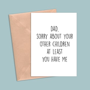 Funny Fathers Day Card From Son, Funny Fathers Day Card From Daughter, Funny Dad Birthday Card, Funny Dad Greeting Card, Card For Dad