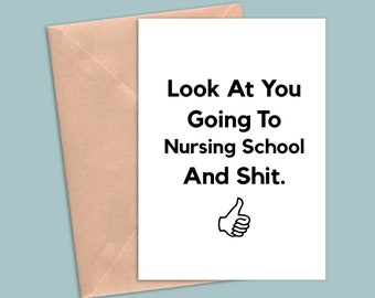Going To Nursing School Greeting Card, Going To Nursing School Card, Nursing School Student Card For Her, Nursing School Congratulations