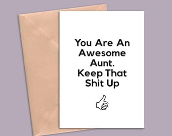 Funny Aunt Greeting Card, Aunt Birthday Card, Aunt Gift, Aunt Gifts For Women, Aunt Gift For Her, Aunt Present, Mothers Day, Aunt Thank You