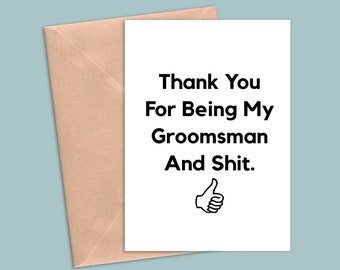 funny card for groomsman, groomsman proposal, groomsman thank you card, groomsman greeting card, groomsman gift, groomsman gift ideas
