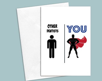 Dentist Card For Him, Card For Dentist, Dentist Thank You Card, Dentist Birthday Card, Dentist Card For Her, Funny Dentist Card