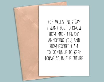 Funny Valentines Day Card For Him, Valentines Day Card For Him