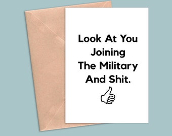Joining military card, new military gift, joining military card, military congratulations, joining military gift for him her