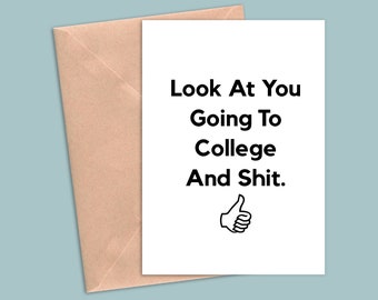 going to college greeting card, going to college card, college greeting card for him her, college congratulations