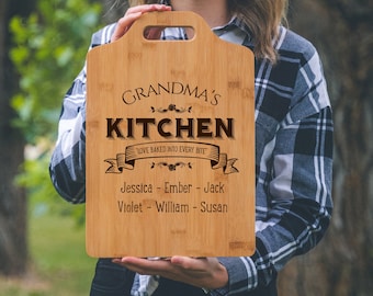 personalized grandma cutting board, gift for grandma, grandma's kitchen, grandma's cutting board, grandma's kitchen, mothers day