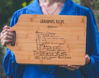 handwritten recipe cutting board, recipe cutting board, customized recipe cutting board, personalized cutting board recipe