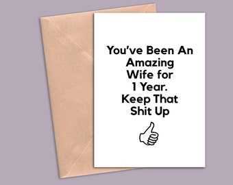 1st Anniversary Card For Wife, 1 Year Anniversary Card For Wife, 1st Anniversary Card, 1 Year Anniversary Card