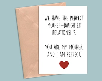 Mothers Day Card From Daughter, Card For Mom, Mom Birthday Card, Funny Mothers Day Card, Funny Card For Mom, Mom Card, Mom Card From Son