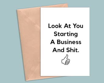 Starting A Business Card, Starting A Business Gift, New Business Card, New Business Owner Congratulations, Opening Business Gift Him Her
