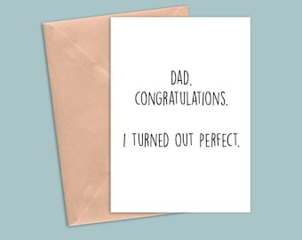 Funny Fathers Day Card From Son, Funny Fathers Day Card From Daughter, Funny Dad Birthday Card, Funny Dad Greeting Card, Card For Dad