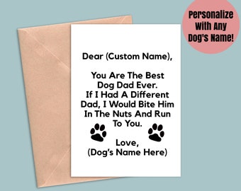 Dog Dad Card, Dog Card, Card For Dog Dad, Dog Dad Father'S Day Card, Funny Dog Dad Card