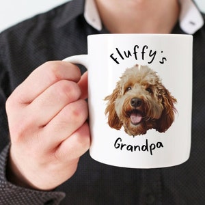 personalized dog grandpa gift, custom dog grandpa mug, gift for dog grandpa, dog face mug  Dog photo mug, dog grandfather coffee mug