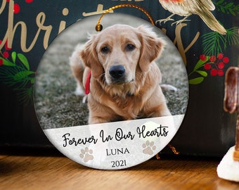 pet memorial ornament, dog memorial ornament, custom pet memorial ornament, pet memorial christmas ornament, pet photo memorial ornament