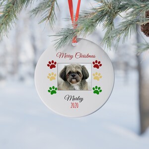 personalized shih tzu christmas ornament, shih tzu christmas ornament, custom shih tzu ornament image 7