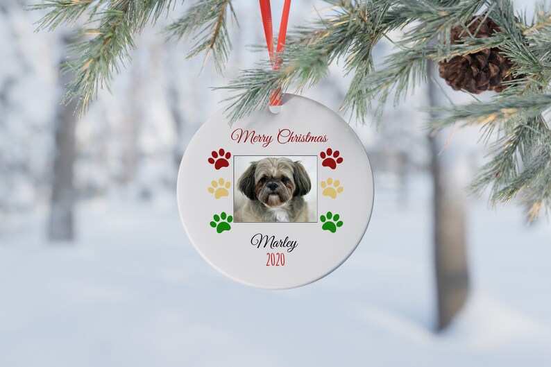 personalized shih tzu christmas ornament, shih tzu christmas ornament, custom shih tzu ornament image 7