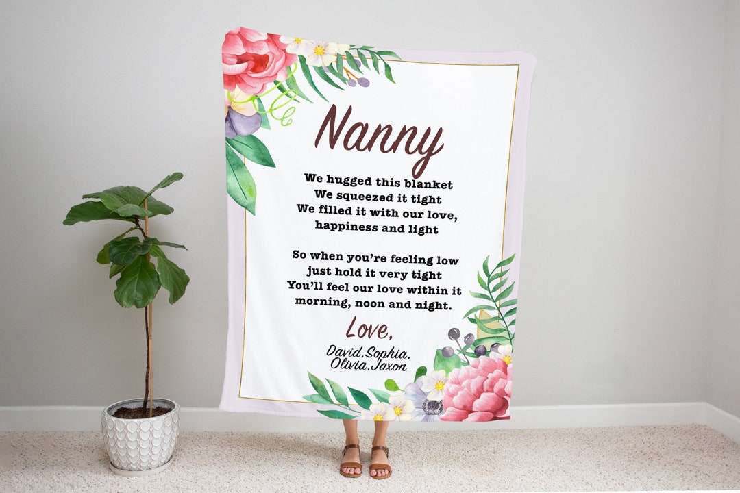 Personalized Blanket for Nanny, Nanny Gift, Nanny Blanket, Blanket for