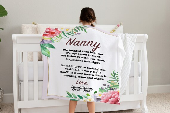 Personalised nanny blanket sale