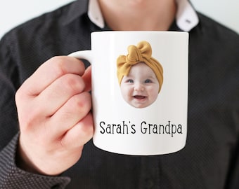 gift for grandpa, grandpa gift, photo mug for grandpa, personalized gift for grandpa, granddaughter face gift, granddaughter face mug