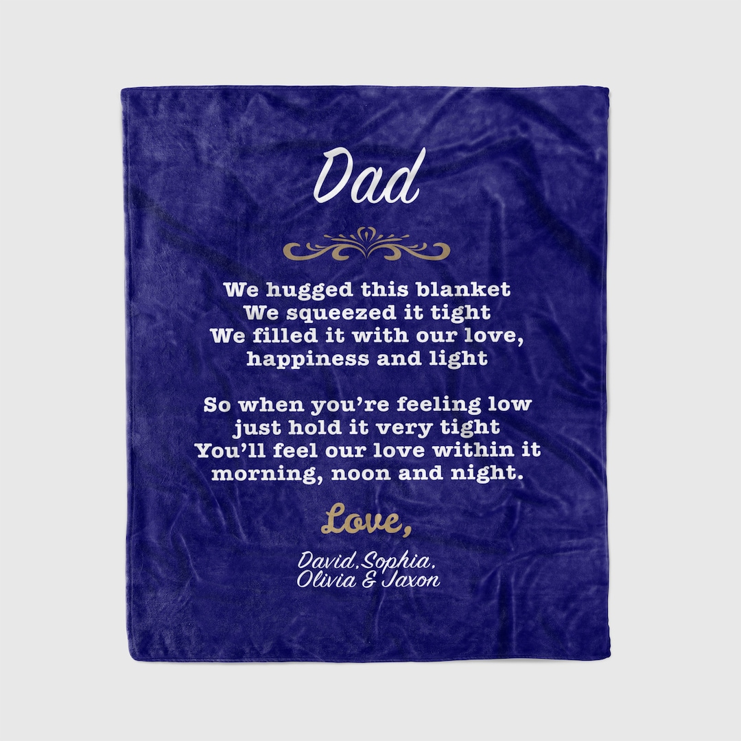 Letter to Dad Blanket, Dear Dad Gift, Personalized Blanket for Dad, Dad
