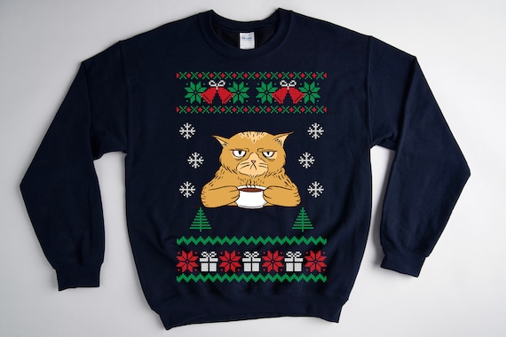 Ugly cat cheap christmas sweater