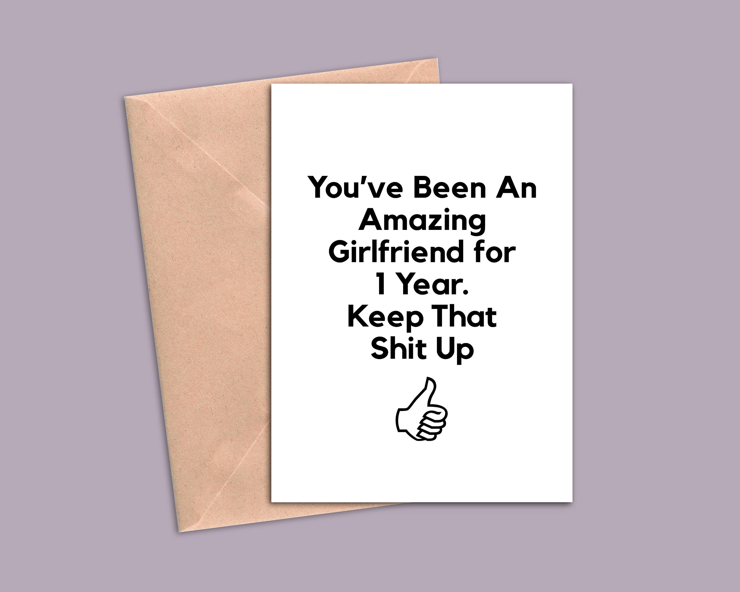 1 Year Anniversary Card for Girlfriend, 1st Anniversary Gift for Her ...