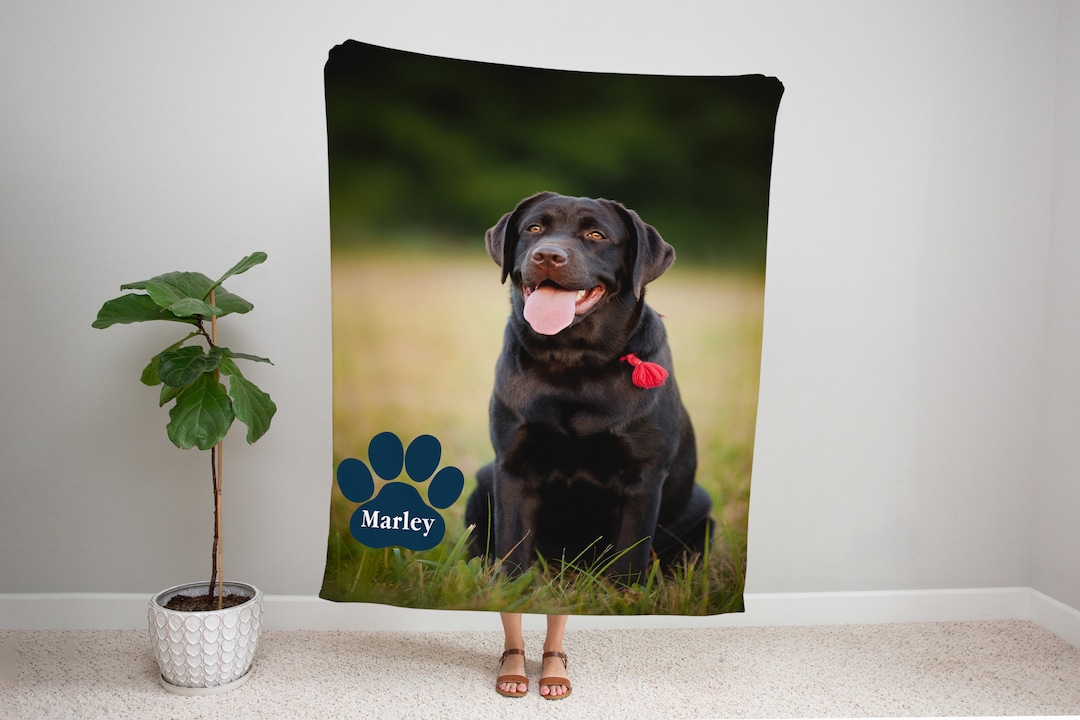Personalized Black Labrador Blanket Custom Black Labrador Etsy
