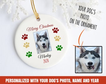 personalized husky christmas ornament, husky christmas ornament, custom husky ornament