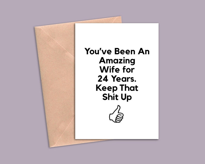 Funny 24 Year Greeting Card Women 24 Year Anniversary Card For Wife 24th Anniversary Gift For Her Twenty Four Year Anniversary Cards