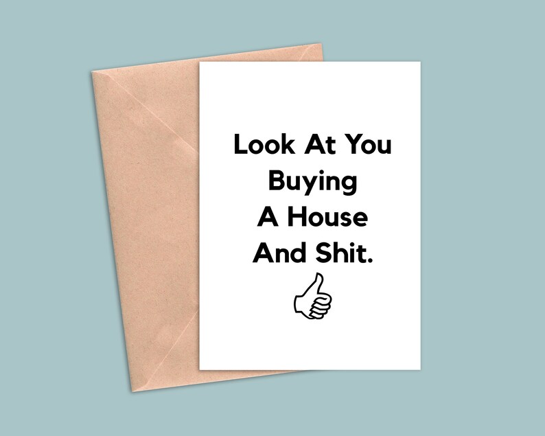 Funny housewarming card new home greeting card for him her Etsy