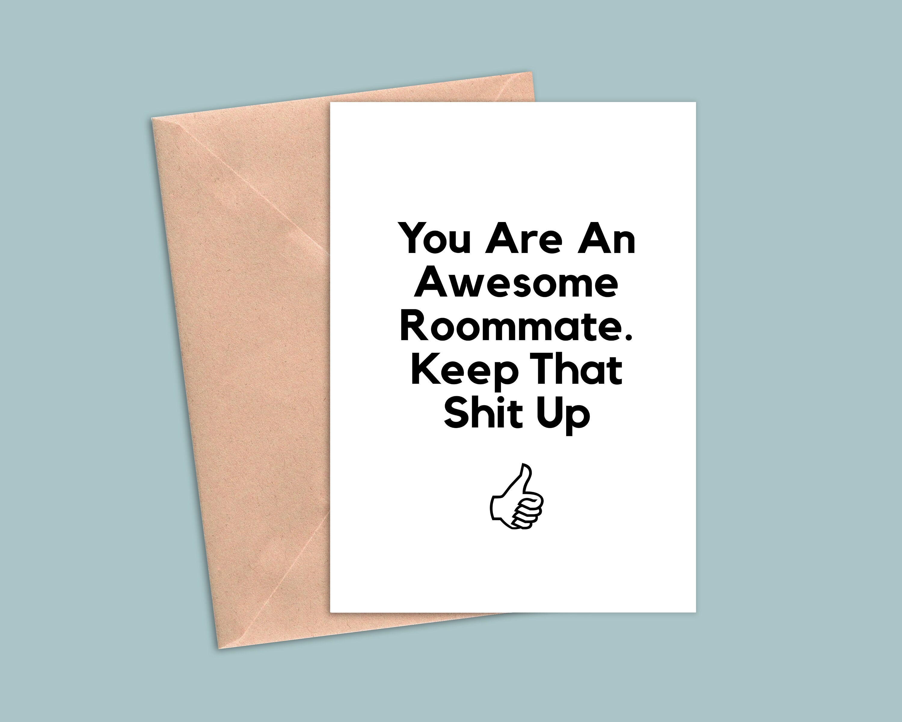 Funny Roommate Greeting Card Roommate Birthday Card Roommate Etsy