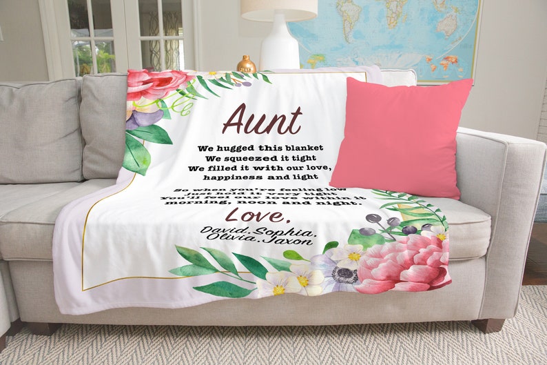Personalized Blanket for Aunt Aunt Gift Aunt Blanket Etsy