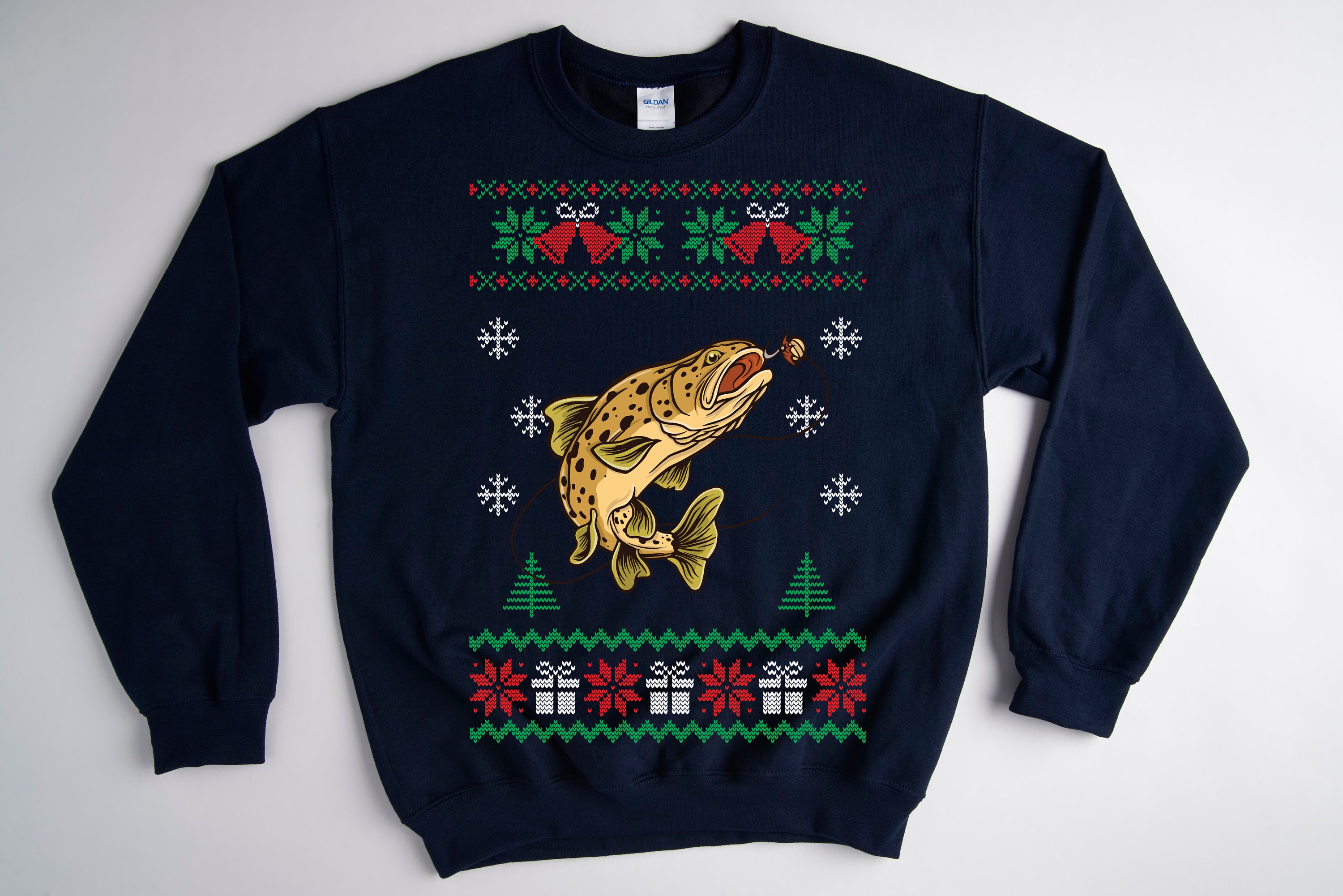 Brown Trout Fishing Christmas Sweater, Ugly Christmas Sweater Women Funny,  Ugly Christmas Sweater Men Funny, Holiday Xmas Sweatshirt -  Canada