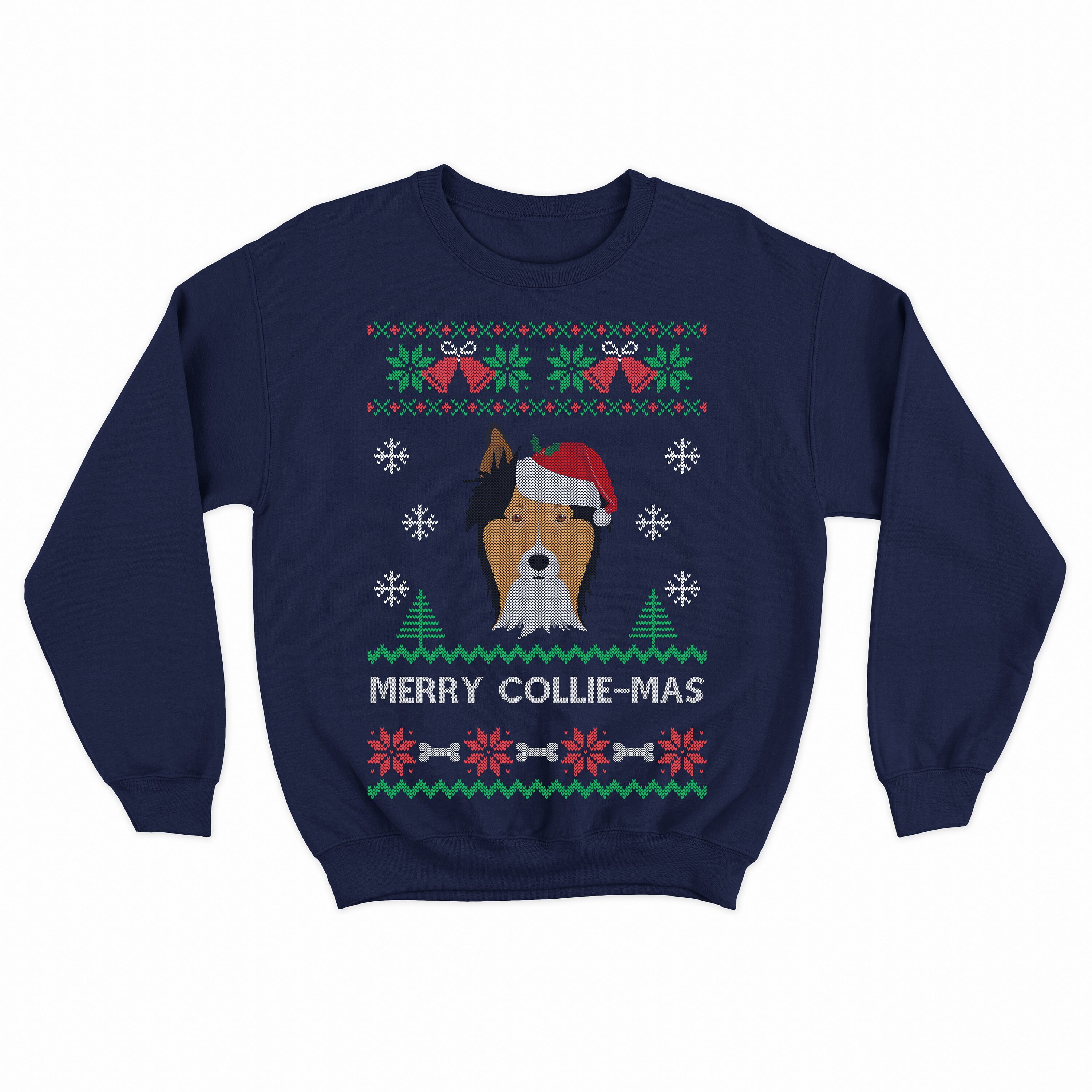 Collie Christmas Sweater Collie Ugly Christmas Sweater Plus - Etsy Australia