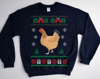 Chicken Christmas sweater, ugly christmas sweater, ugly christmas sweater women, ugly christmas sweater men, funny christmas sweatshirt