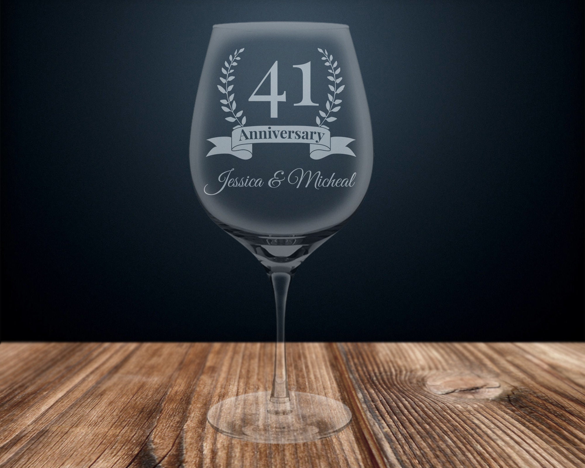 Copas de vino grabadas del 40 aniversario Copas de tostado personalizadas,  regalos de aniversario de boda de 40 años, Diseño: A1 -  España