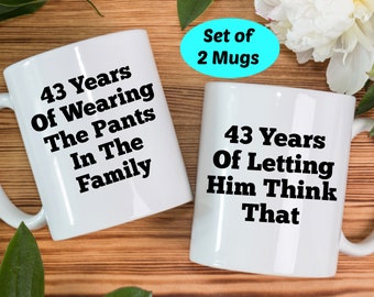 43rd anniversary gifts, 43rd anniversary mugs, 43rd wedding anniversary gifts, 43rd year anniversary gift, 43rd anniversary gift