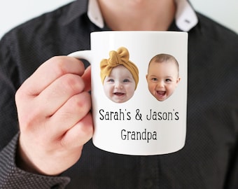personalized gift for grandpa, custom grandpa mug, grandkid face mug, baby photo gift, baby photo mug