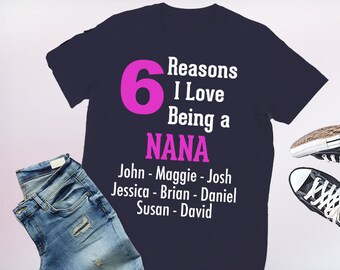 camisa de nana, camisa de nana con nombres, camiseta de nana, regalo para nana, camisa de nana personalizada, camisas de nana, camiseta de nana, camiseta de nana, nana personalizada