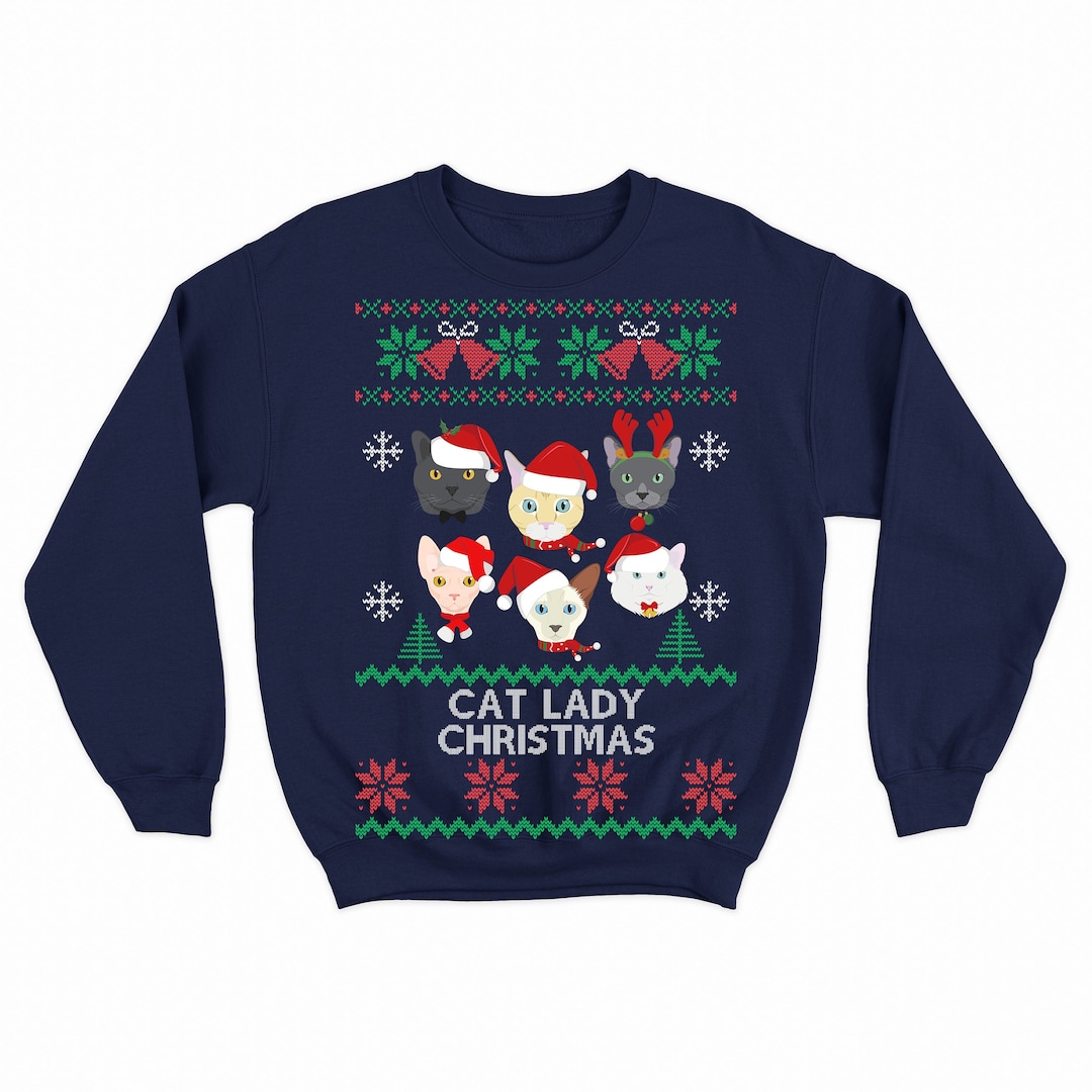Cat Sweater, Cat Christmas Sweater, Funny Xmas Sweatshirt, Cat Ugly