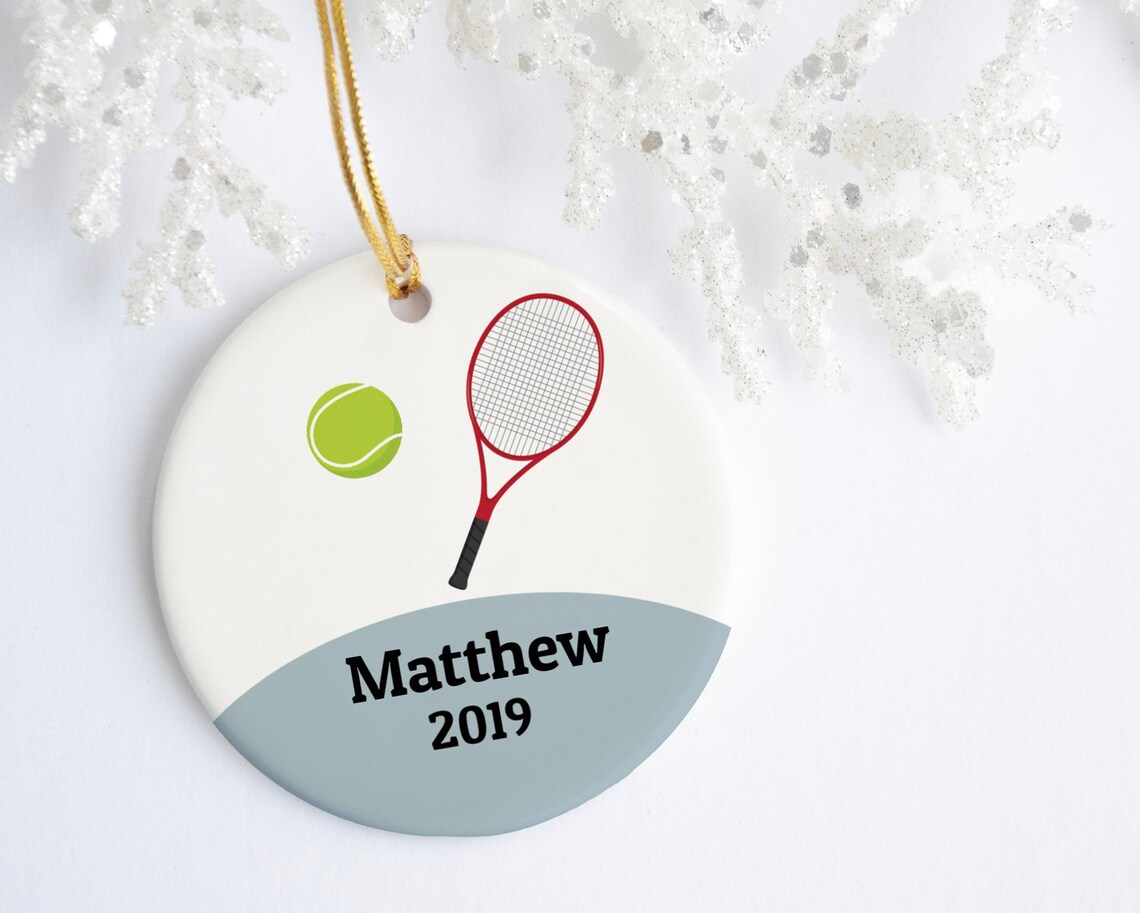 Personalized tennis Ornament christmas tree decoration Gift Etsy