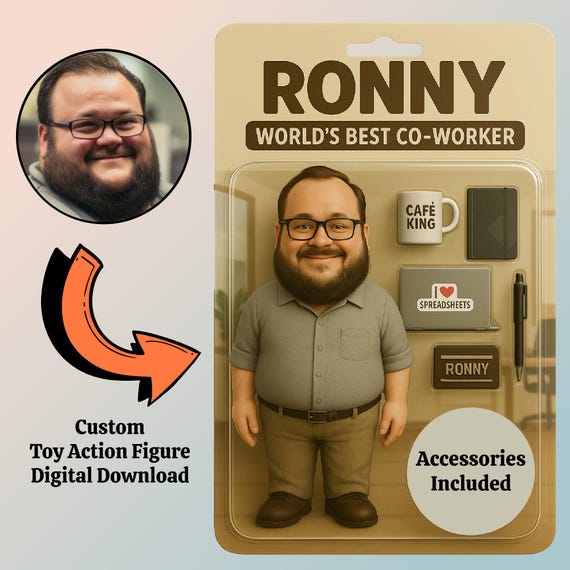 Employee favorites, team building, custom action figure toy box, funny gift for employee, employee gift, funny coworker gift for him her