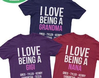 personalized grandma gift, custom grandma shirt, personalized gigi gifts, personalized nana t shirt, personalized memaw tshirt, mimi shirts