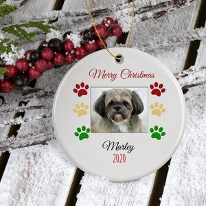 personalized shih tzu christmas ornament, shih tzu christmas ornament, custom shih tzu ornament image 9