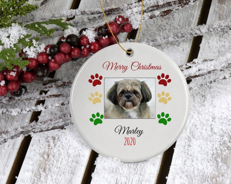 personalized shih tzu christmas ornament, shih tzu christmas ornament, custom shih tzu ornament image 9