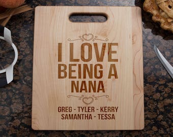 personalized Nana cutting board, Nana cutting board, Nana's kitchen, gift for Nana, Nana gift, cutting board for Nana, Nana gifts, nana