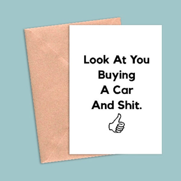 new car gift for him her, new car greeting card, new car gift, car congratulations