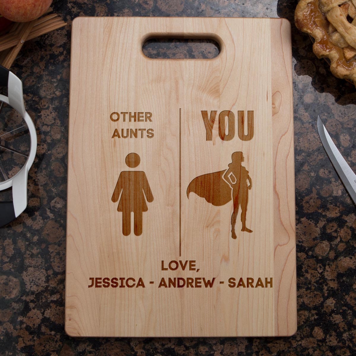 Blessed Aunt Cutting Board, Engraved Cutting Board, Gift for Aunt, Birthday  Gift, Gift for her, House warming gift