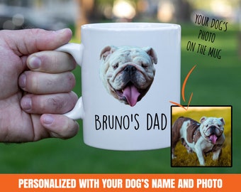 personalized bulldog dad gift, bulldog art, bulldog gift, bulldog dad mug, custom bulldog dad gift, gift for bulldog dad