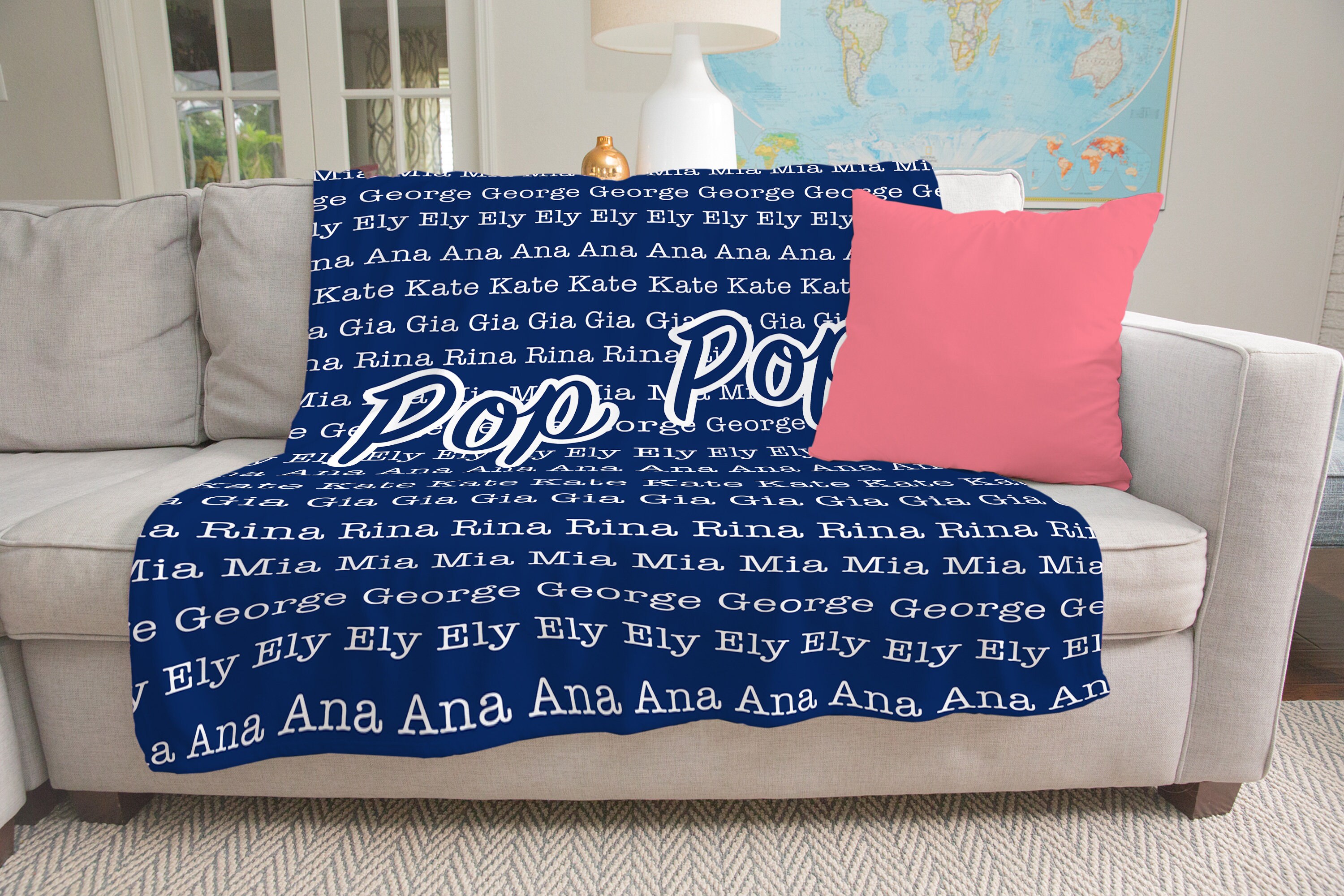 Personalized blanket for pop pop gift pop pop blanket Etsy