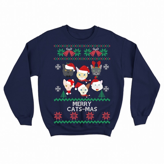 mens cat christmas sweater